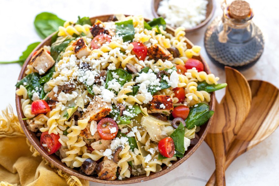 Greek Chicken Pasta Salad